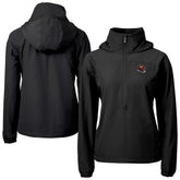 Washington Commanders Cutter & Buck Women's Charter Eco Recycled Half-Zip Hooded Anorak Jacket - Black sale
