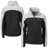 Washington Commanders Cutter & Buck Women's Charter Eco Recycled Half-Zip Hooded Anorak Jacket - Black cheap