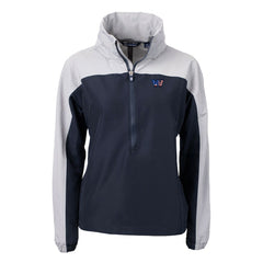 Washington Commanders Cutter & Buck Women's Charter Eco Recycled Half-Zip Hooded Anorak Jacket - Navy discount