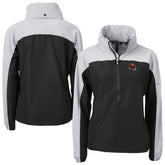 Washington Commanders Cutter & Buck Women's Charter Eco Recycled Half-Zip Hooded Anorak Jacket - Black for sale