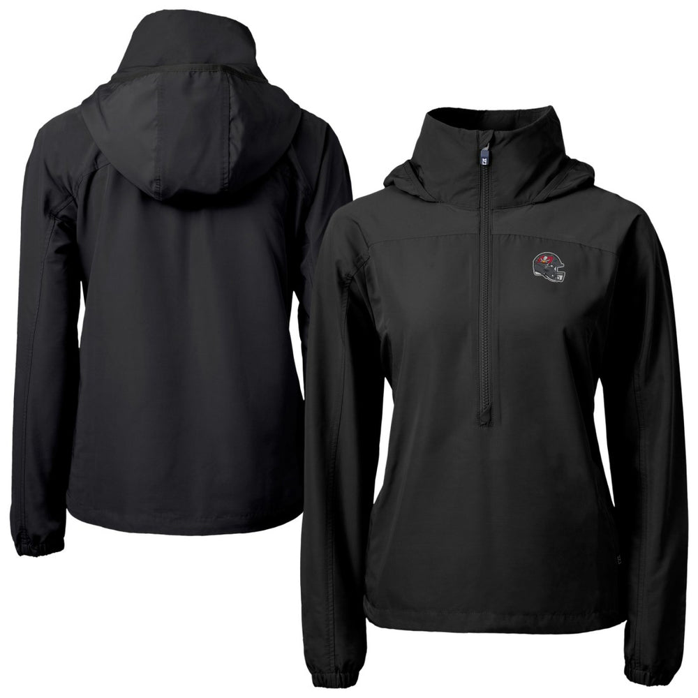 Tampa Bay Buccaneers Cutter & Buck Women's Charter Eco Recycled Half-Zip Hooded Anorak Jacket - Black outlet