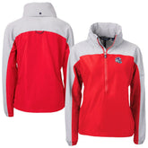 Buffalo Bills Cutter & Buck Women's Charter Eco Recycled Half-Zip Hooded Anorak Jacket - Red online