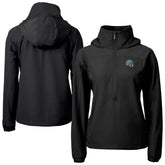 Detroit Lions Cutter & Buck Women's Charter Eco Recycled Half-Zip Hooded Anorak Jacket - Black on sale