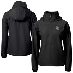 Detroit Lions Cutter & Buck Women's Charter Eco Recycled Half-Zip Hooded Anorak Jacket - Black on sale