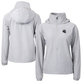 Denver Broncos Cutter & Buck Women's Charter Eco Recycled Half-Zip Hooded Anorak Jacket - Gray sale