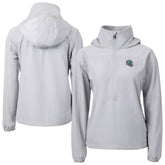 Detroit Lions Cutter & Buck Women's Charter Eco Recycled Half-Zip Hooded Anorak Jacket - Gray on sale