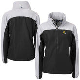 Green Bay Packers Cutter & Buck Women's Charter Eco Recycled Half-Zip Hooded Anorak Jacket - Black cheap