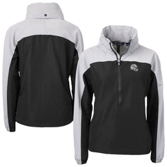 Miami Dolphins Cutter & Buck Women's Charter Eco Recycled Half-Zip Hooded Anorak Jacket - Black outlet