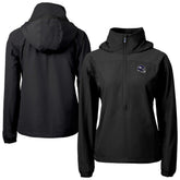 Minnesota Vikings Cutter & Buck Women's Charter Eco Recycled Half-Zip Hooded Anorak Jacket - Black for sale
