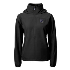 Minnesota Vikings Cutter & Buck Women's Charter Eco Recycled Half-Zip Hooded Anorak Jacket - Black for sale