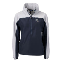 New England Patriots Cutter & Buck Women's Charter Eco Recycled Half-Zip Hooded Anorak Jacket - Navy outlet