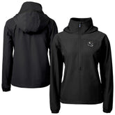 Pittsburgh Steelers Cutter & Buck Women's Charter Eco Recycled Half-Zip Hooded Anorak Jacket - Black cheap