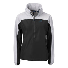 Carolina Panthers Cutter & Buck Women's Charter Eco Recycled Half-Zip Hooded Anorak Jacket - Black cheap