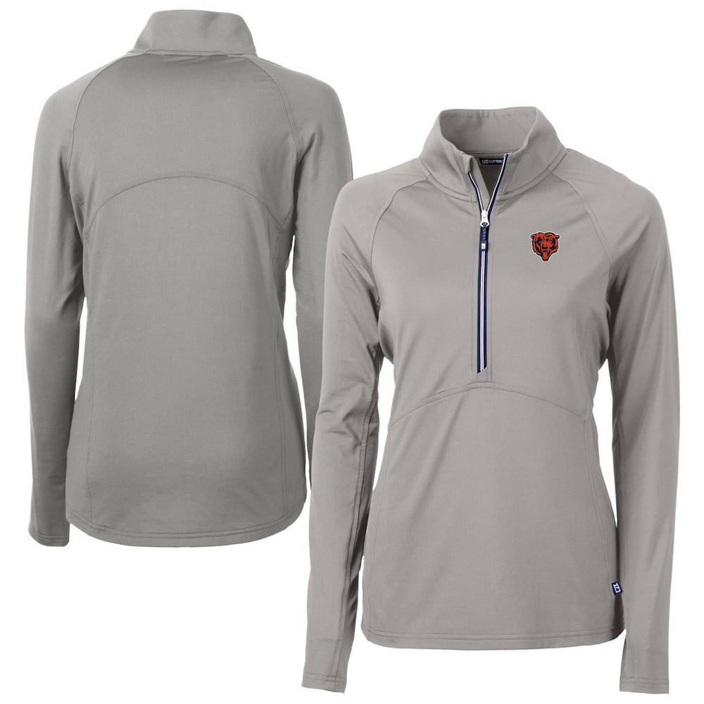 Chicago Bears Cutter & Buck Women's Adapt Eco Knit Stretch Recycled Raglan Half-Zip Top - Gray discount