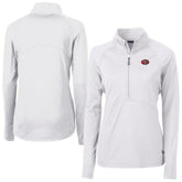 San Francisco 49ers Cutter & Buck Women's Adapt Eco Knit Stretch Recycled Raglan Half-Zip Top - White for sale