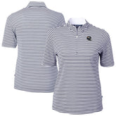 Denver Broncos Cutter & Buck Women's Virtue Eco Pique Stripe Recycled Quarter-Zip Top - Navy outlet