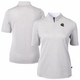 Jacksonville Jaguars Cutter & Buck Women's Virtue Eco Pique Stripe Recycled Quarter-Zip Top - Gray online