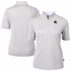 Jacksonville Jaguars Cutter & Buck Women's Virtue Eco Pique Stripe Recycled Quarter-Zip Top - Gray online