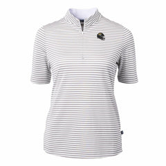 Jacksonville Jaguars Cutter & Buck Women's Virtue Eco Pique Stripe Recycled Quarter-Zip Top - Gray online