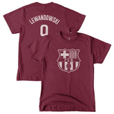 Robert Lewandowski Barcelona 1863FC Youth Player T-Shirt - Maroon sale