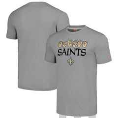 New Orleans Saints Homage Unisex The NFL ASL Collection by Love Sign American Sign Language T-Shirt - Grey cheap