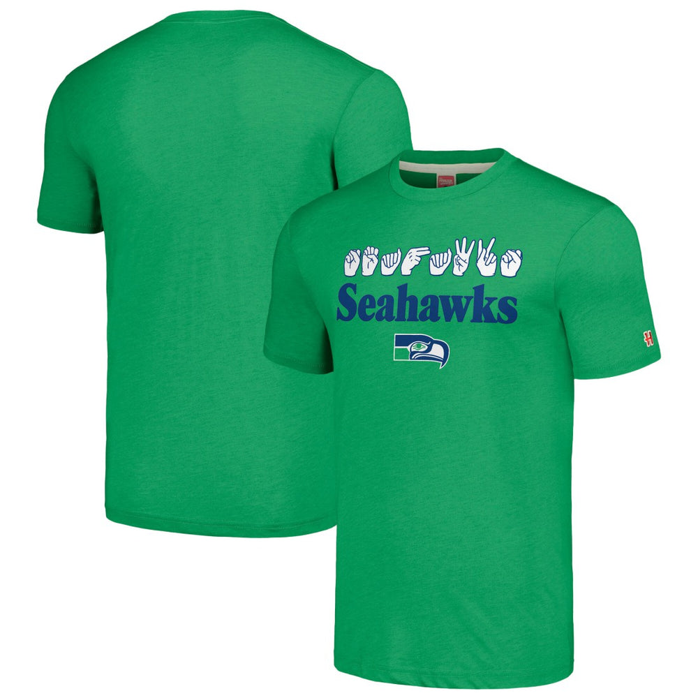 Seattle Seahawks Homage Unisex The NFL ASL Collection by Love Sign American Sign Language T-Shirt - Green sale