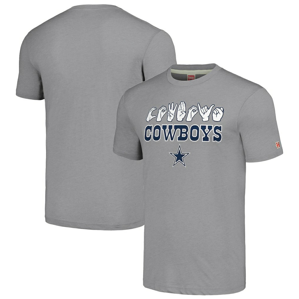 Dallas Cowboys Homage Unisex The NFL ASL Collection by Love Sign American Sign Language T-Shirt - Gray outlet