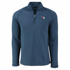 Cleveland Guardians Cutter & Buck Peshastin Eco Fleece Recycled Raglan Quarter-Zip Top - Heather Navy