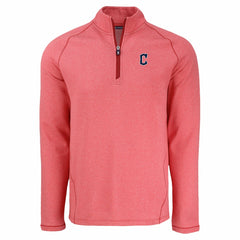 Cleveland Guardians Cutter & Buck Peshastin Eco Fleece Recycled Raglan Quarter-Zip Top - Heather Red
