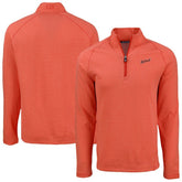 Detroit Tigers Cutter & Buck Peshastin Eco Fleece Recycled Raglan Quarter-Zip Top - Heather Orange