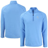 Kansas City Royals Cutter & Buck Peshastin Eco Fleece Recycled Raglan Quarter-Zip Top - Heather Light Blue