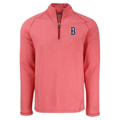 Boston Red Sox Cutter & Buck Peshastin Eco Fleece Recycled Raglan Quarter-Zip Top - Heather Red