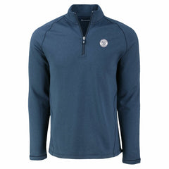 Milwaukee Brewers Cutter & Buck Peshastin Eco Fleece Recycled Raglan Quarter-Zip Top - Heather Navy