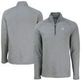 New York Yankees Cutter & Buck Peshastin Eco Fleece Recycled Raglan Quarter-Zip Top - Heather Gray