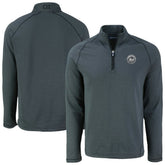 New York Mets Cutter & Buck Peshastin Eco Fleece Recycled Raglan Quarter-Zip Top - Heather Black