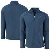 San Diego Padres Cutter & Buck Peshastin Eco Fleece Recycled Raglan Quarter-Zip Top - Heather Navy