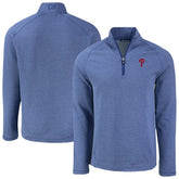 Philadelphia Phillies Cutter & Buck Peshastin Eco Fleece Recycled Raglan Quarter-Zip Top - Heather Royal