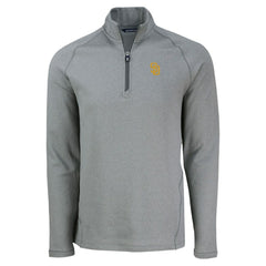 San Diego Padres Cutter & Buck Peshastin Eco Fleece Recycled Raglan Quarter-Zip Top - Heather Gray