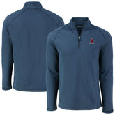 St. Louis Cardinals Cutter & Buck Peshastin Eco Fleece Recycled Raglan Quarter-Zip Top - Heather Navy