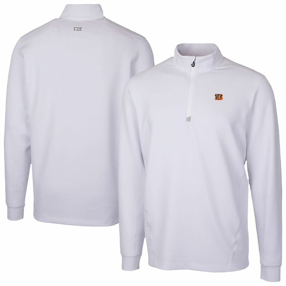 Cincinnati Bengals Cutter & Buck Traverse Stretch Quarter-Zip Top - White cheap