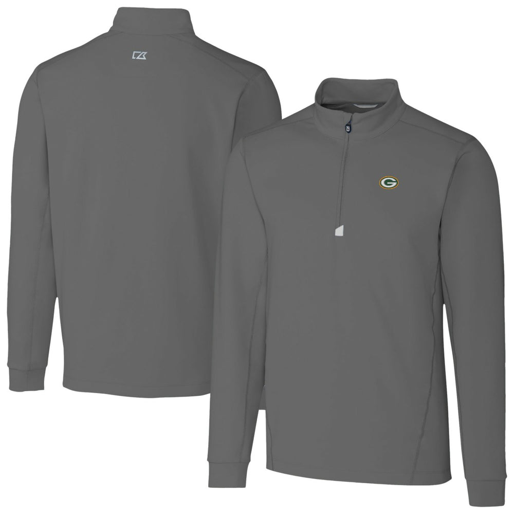 Green Bay Packers Cutter & Buck Traverse Stretch Quarter-Zip Top - Gray on sale