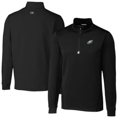 Philadelphia Eagles Cutter & Buck Traverse Stretch Quarter-Zip Top - Black discount