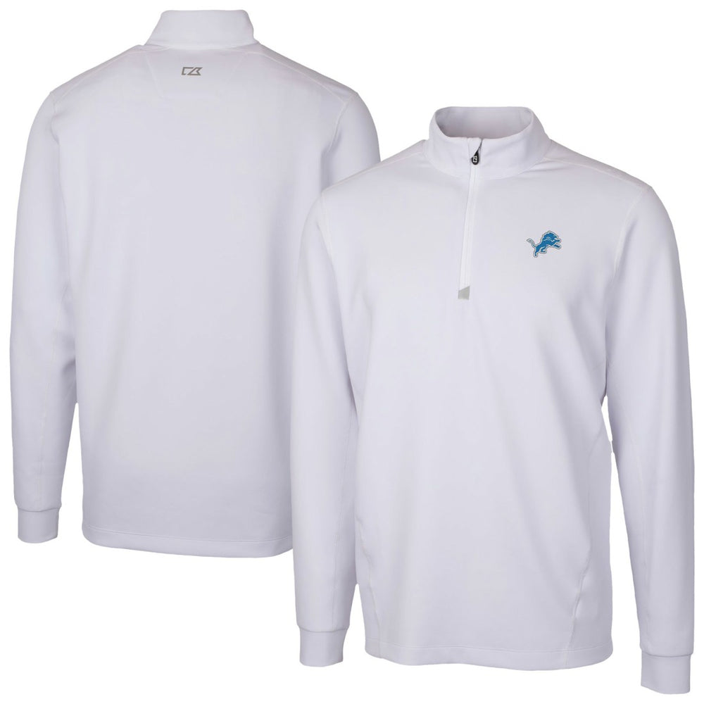 Detroit Lions Cutter & Buck Traverse Stretch Quarter-Zip Top - White sale