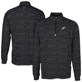 Philadelphia Eagles Cutter & Buck Traverse Camo Print Stretch Quarter-Zip Top - Black sale