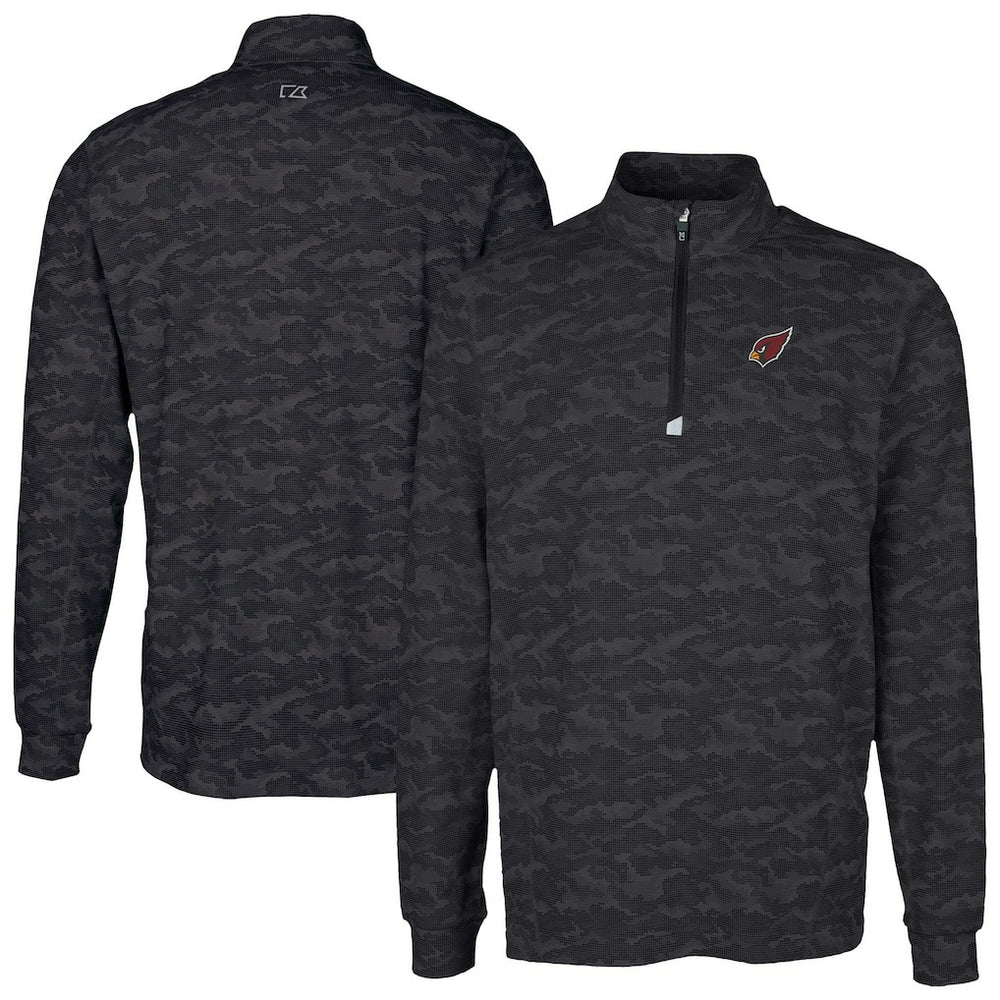 Arizona Cardinals Cutter & Buck Traverse Camo Print Stretch Quarter-Zip Top - Black outlet