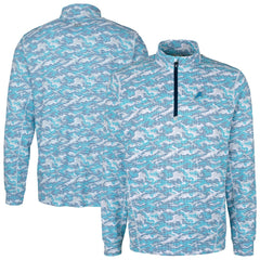 Detroit Lions Cutter & Buck Traverse Camo Print Stretch Quarter-Zip Pullover Top - Blue outlet