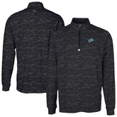 Detroit Lions Cutter & Buck Traverse Camo Print Stretch Quarter-Zip Top - Black discount