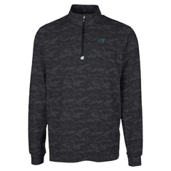 Carolina Panthers Cutter & Buck Traverse Camo Print Stretch Quarter-Zip Top - Black discount