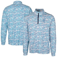 Indianapolis Colts Cutter & Buck Traverse Camo Print Stretch Quarter-Zip Pullover Top - Blue cheap