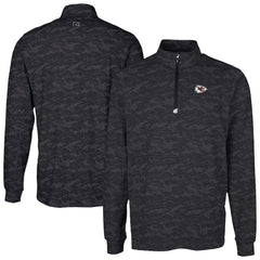 Kansas City Chiefs Cutter & Buck Traverse Camo Print Stretch Quarter-Zip Top - Black outlet